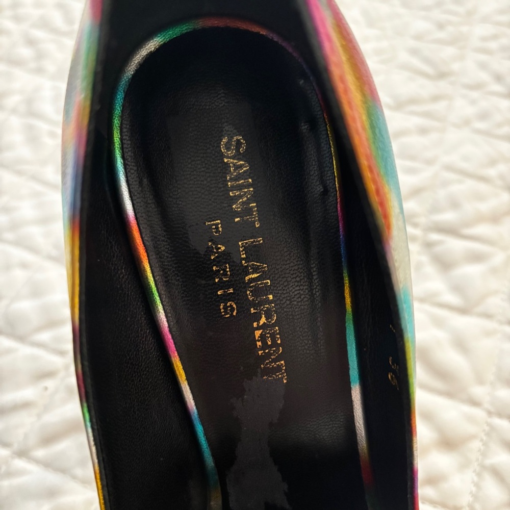 Saint Laurent Multicolor Iridescent Pointed Toe Pumps - Picture 6 of 11